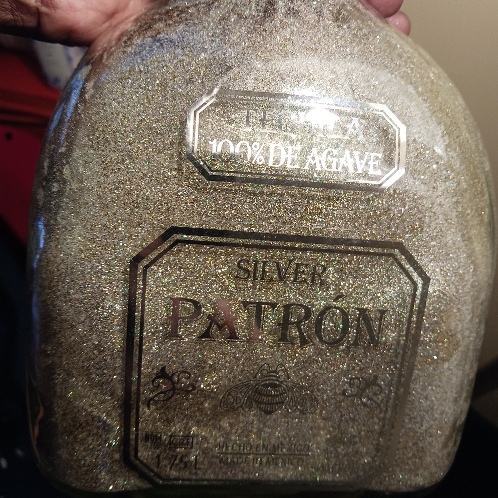 Glitter liquor bottles